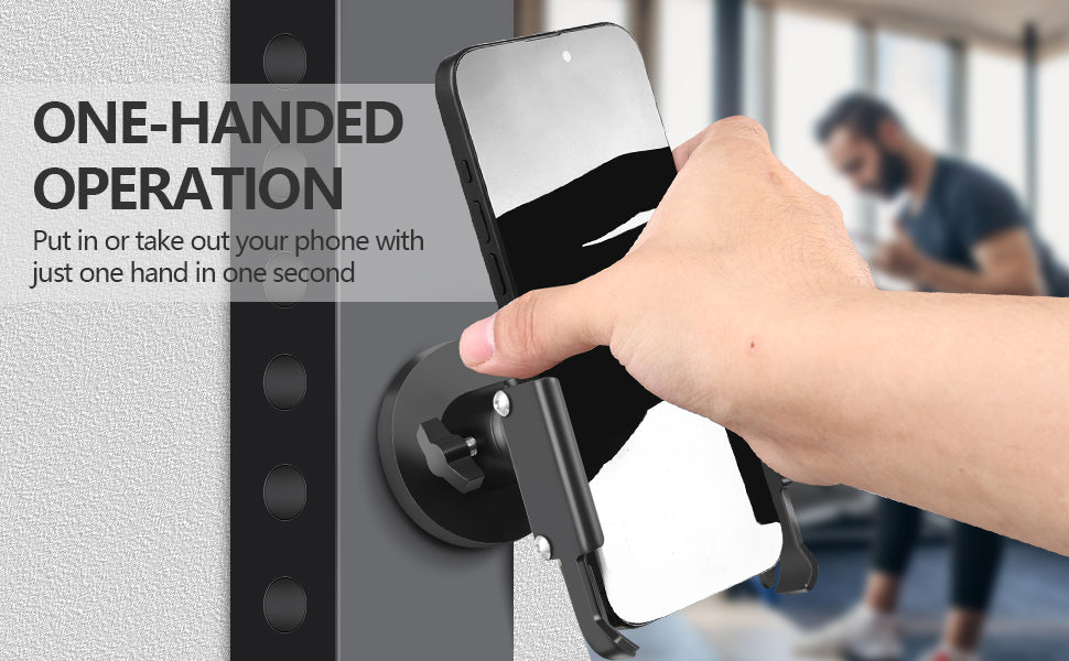 1pc Heavy Duty Aluminum Alloy Gym Magnetic Phone Holder
