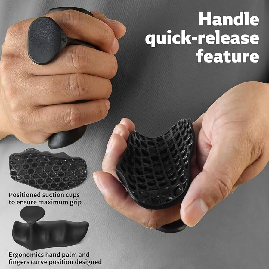 Silicone Gym Grips for Palm Protection & Training- Black