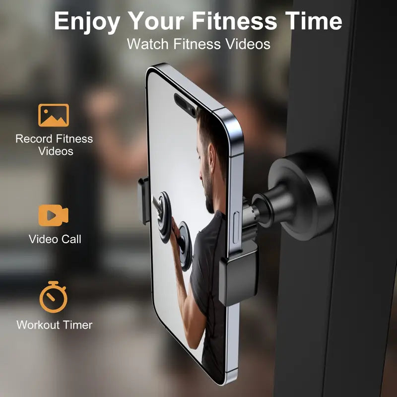 1pc Heavy Duty Aluminum Alloy Gym Magnetic Phone Holder